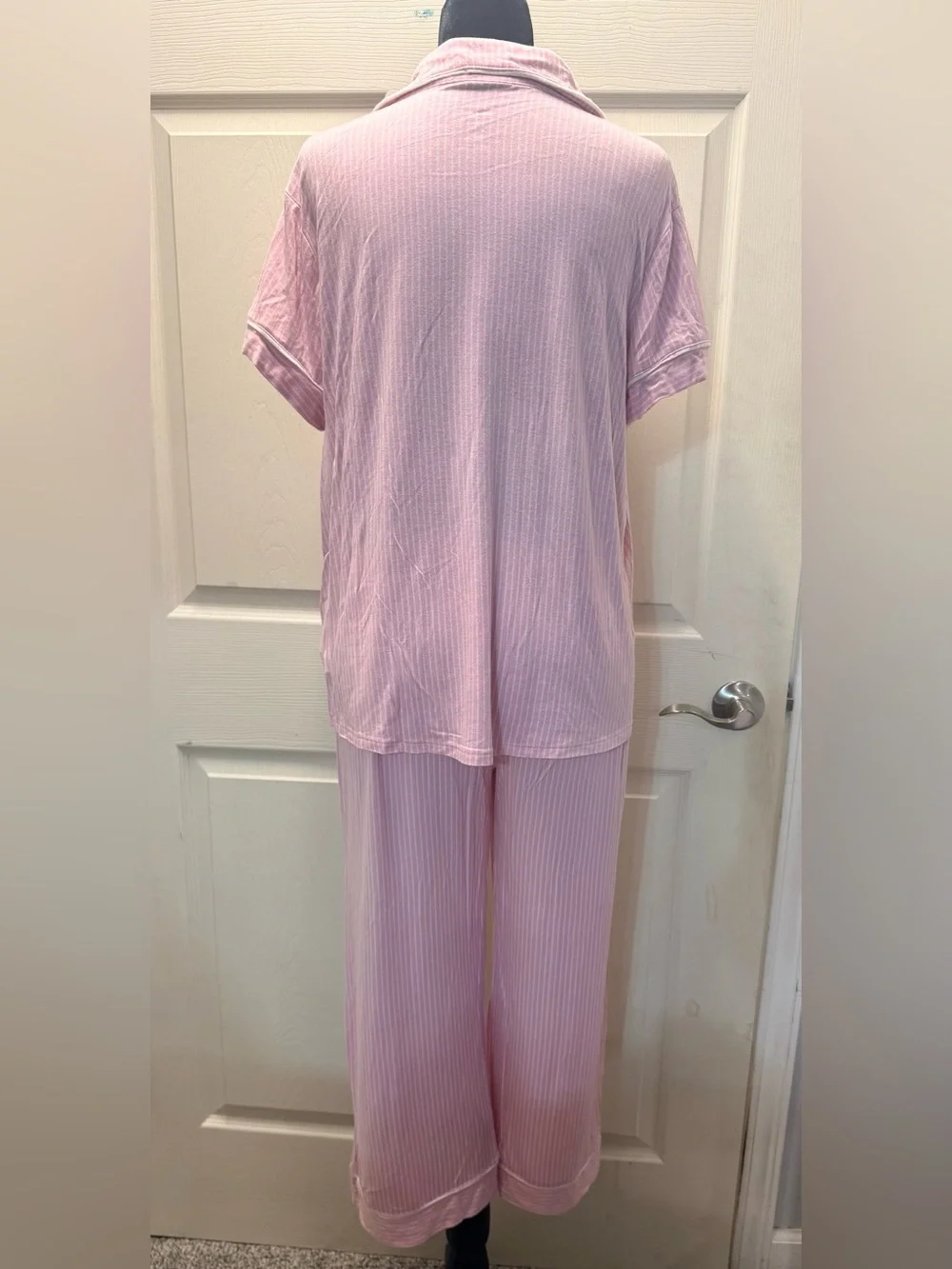 Auden - Light Pink Striped Two-Piece Pajama Set